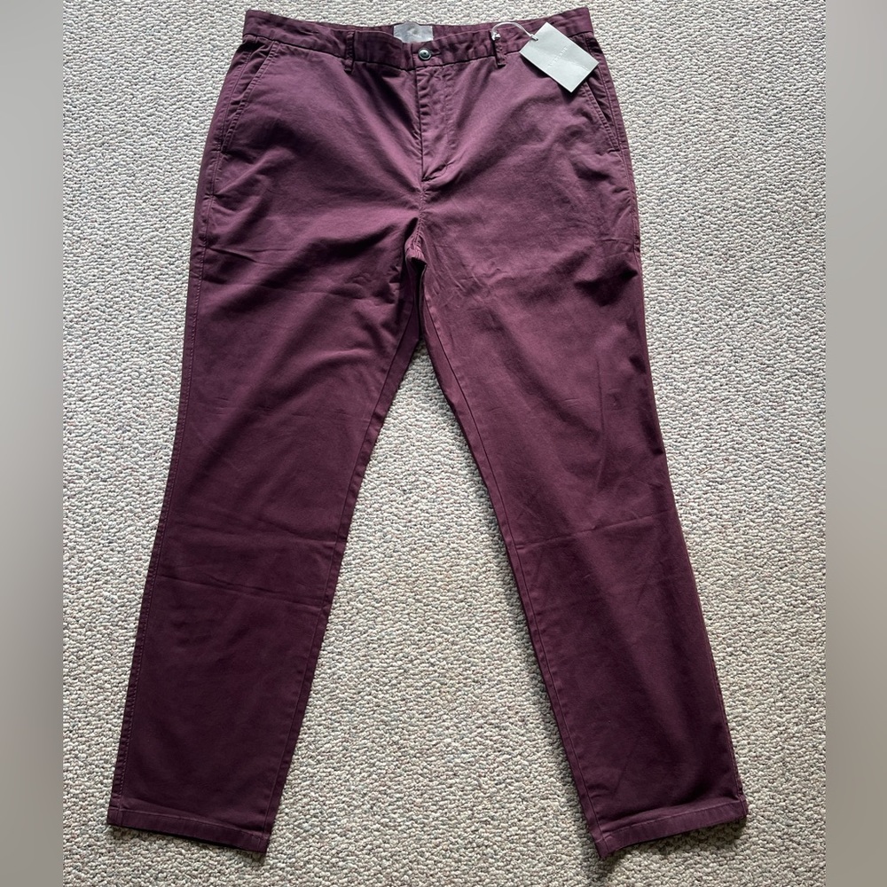 NWT Everlane Pants Men's 40x32 Slim Fit Chino Burgundy